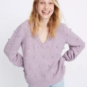 Madewell Dashwood Bobble V-neck Sweater
